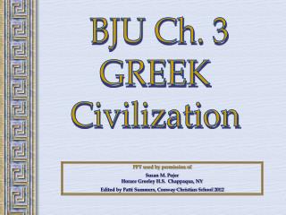 BJU Ch. 3 GREEK Civilization