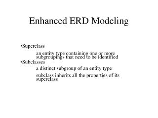 Enhanced ERD Modeling