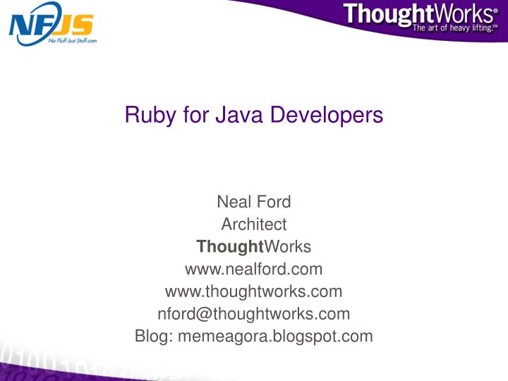 ruby for java developers