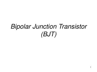 bipolar junction transistor bjt