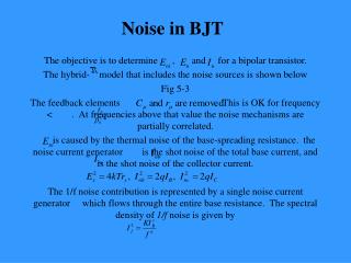 Noise in BJT