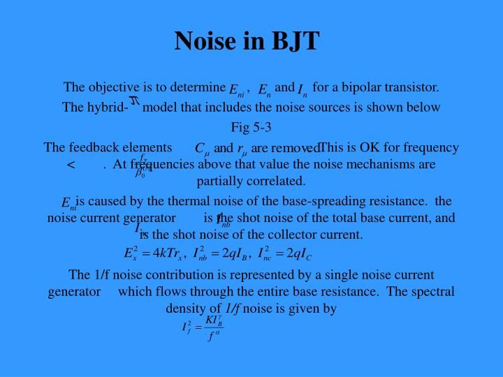noise in bjt