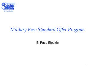 Military Base Standard Offer Program