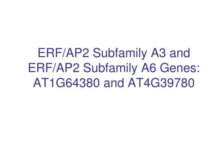 erf ap2 subfamily a3 and erf ap2 subfamily a6 genes at1g64380 and at4g39780