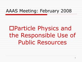 AAAS Meeting: February 2008