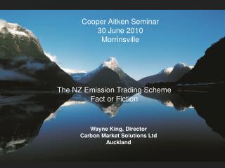 NZ Forest Carbon and the Carbon Markets