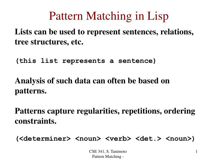 pattern matching in lisp