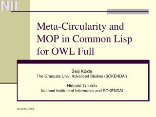 Meta-Circularity and MOP in Common Lisp for OWL Full