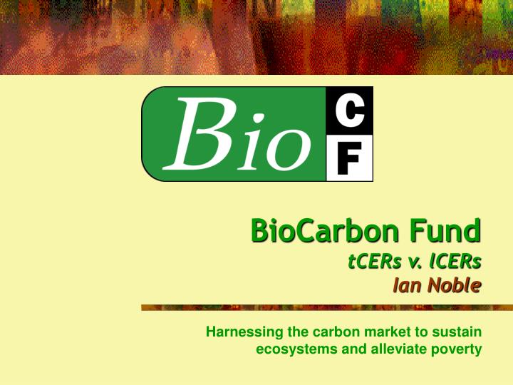 biocarbon fund tcers v lcers ian noble