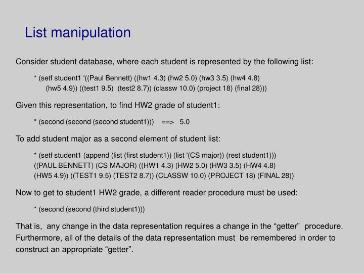 list manipulation