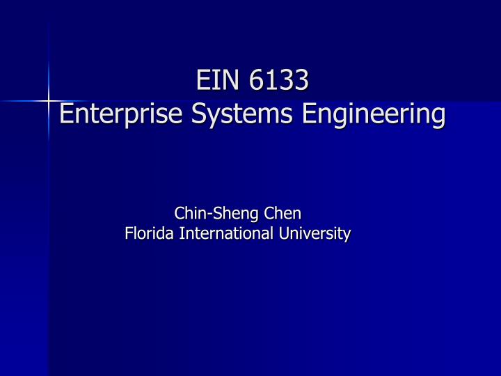 ein 6133 enterprise systems engineering