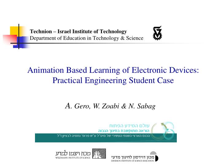 technion israel institute of technology department of education in technology science