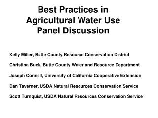 Kelly Miller, Butte County Resource Conservation District