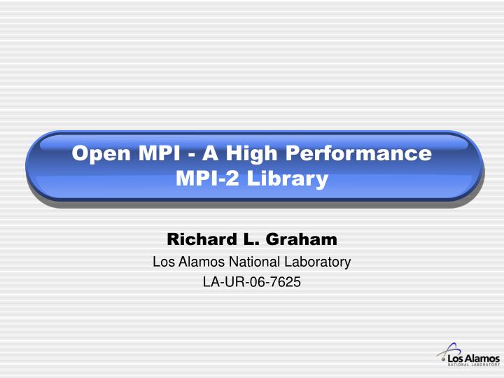 open mpi a high performance mpi 2 library