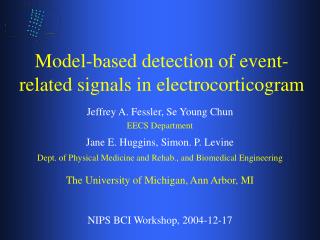 Model-based detection of event-related signals in electrocorticogram
