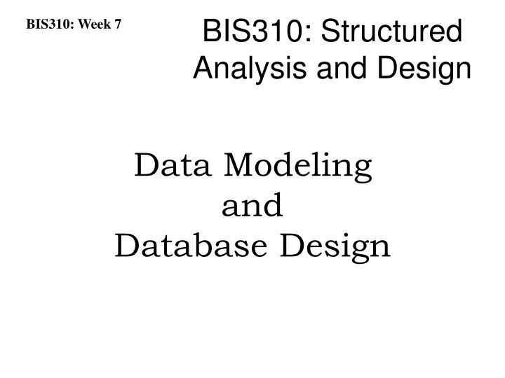 data modeling and database design