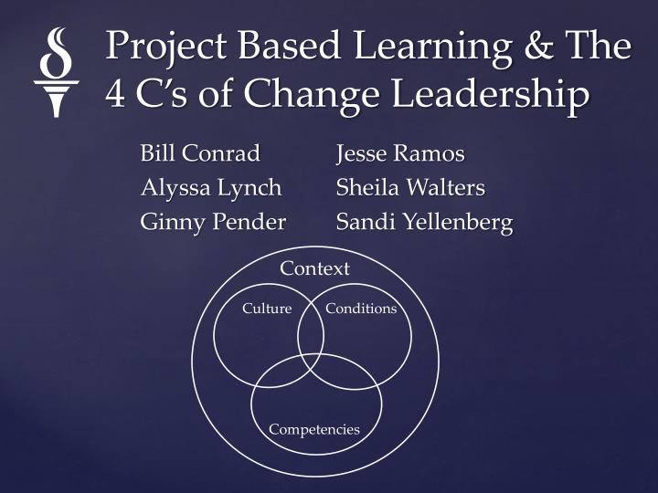 project based learning the 4 c s of change leadership