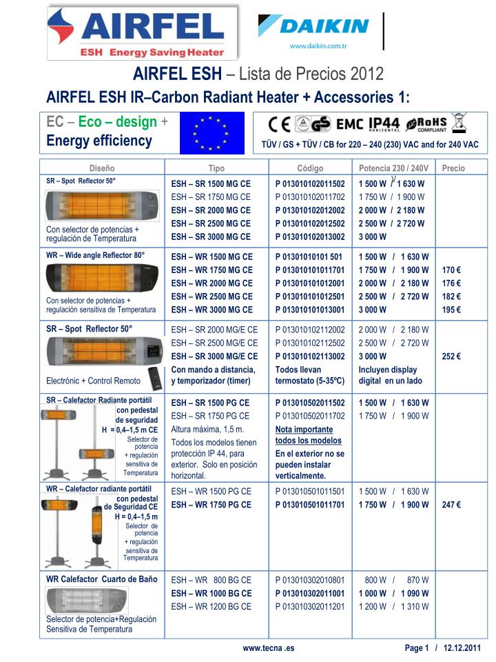 airfel esh ir carbon radiant heater accessories 1