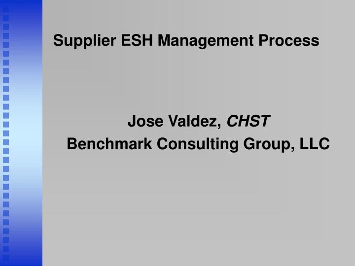 supplier esh management process
