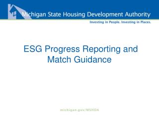 ESG Progress Reporting and Match Guidance