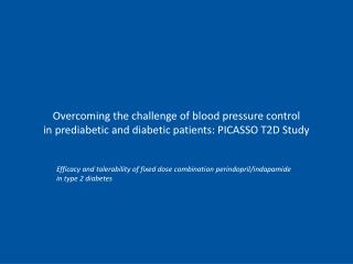 Efficacy and tolerability of fixed dose combination perindopril/indapamide in type 2 diabetes