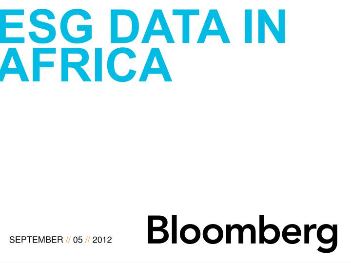 e sg data in africa