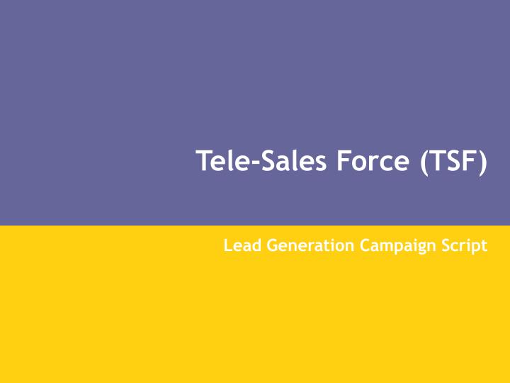 tele sales force tsf