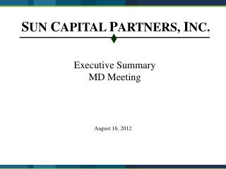 Executive Summary MD Meeting