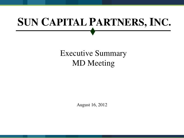 executive summary md meeting