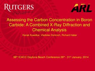 38 th ICACC Daytona Beach Conference 26 th - 31 st January, 2014