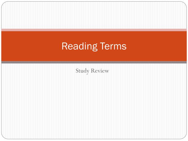reading terms