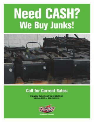 Interstate Batteries of Columbia River 360-944-8155 or 503-256-3733