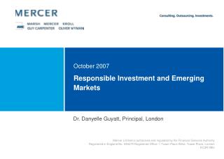 Responsible Investment and Emerging Markets