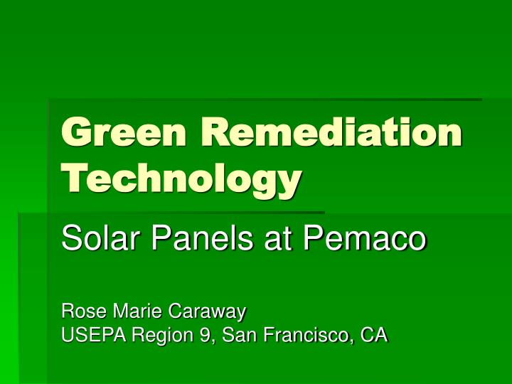 green remediation technology