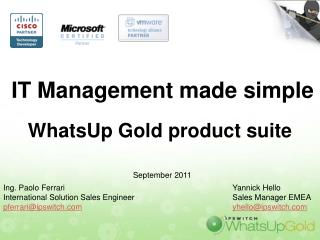 IT Management made simple WhatsUp Gold product suite