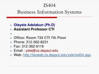 IS404 Business Information Systems