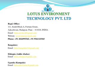 LOTUS ENVIRONMENT TECHNOLOGY PVT. LTD