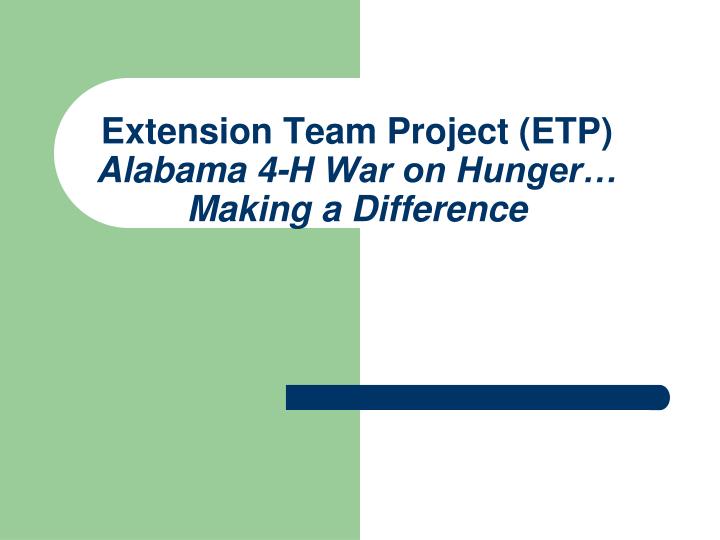 extension team project etp alabama 4 h war on hunger making a difference