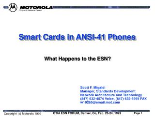 Smart Cards in ANSI-41 Phones
