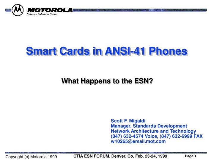 smart cards in ansi 41 phones