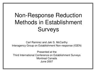 Non-Response Reduction Methods in Establishment Surveys