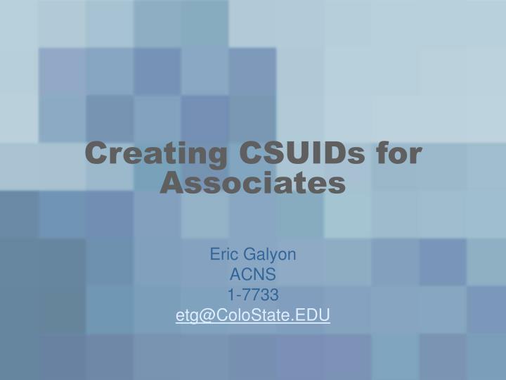creating csuids for associates