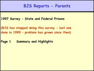 BJS Reports - Parents