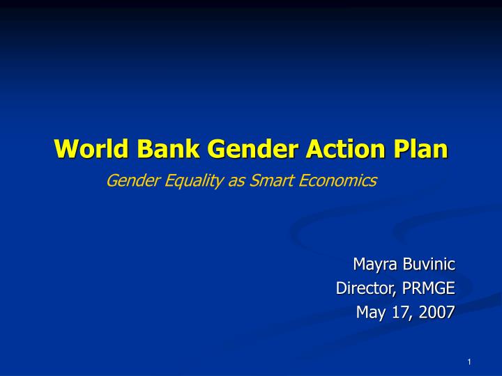 world bank gender action plan