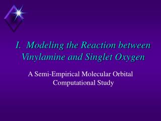 I. Modeling the Reaction between Vinylamine and Singlet Oxygen
