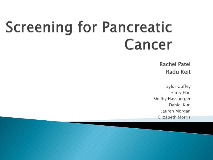 screening for pancreatic cancer