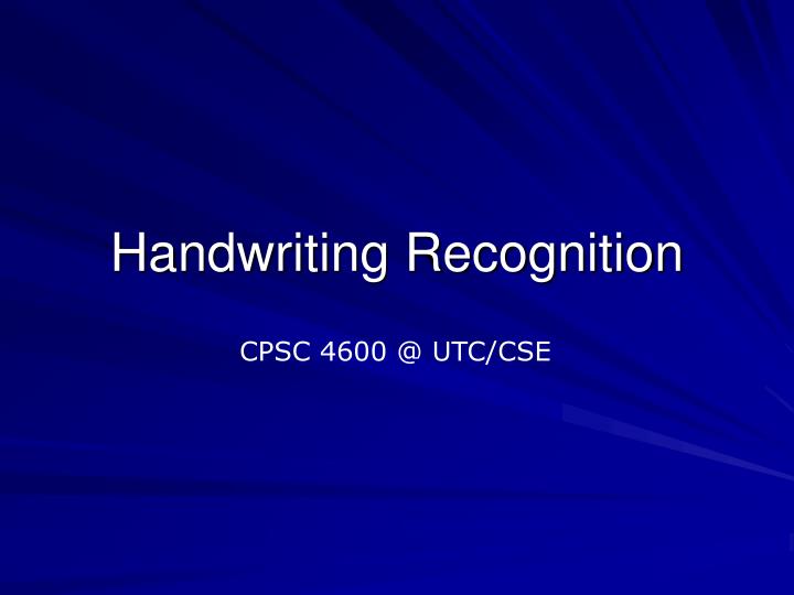 handwriting recognition