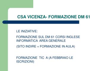 csa vicenza formazione dm 61