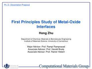 First Principles Study of Metal-Oxide Interfaces