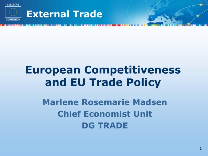 european competitiveness and eu trade policy